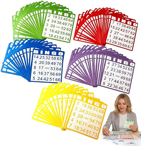 NiceNaiils 100 Stück Bingo Karten, Bingo Spiel Erwachsene, Zusatzkarten für traditionelles Bingospiel für Spieleabende mit Freunde, Familie & Kinder Bingo