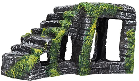 Generic Tortoise Basking Platform Säker Harts Klättertrappor för ödlor Grodor Ormar Geckos, Gömställe för Reptiler 8,7x3,3x4,7in