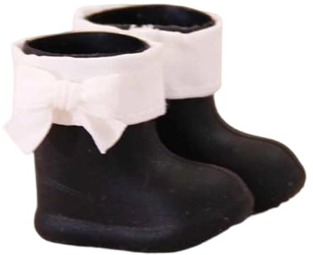 KiBcsLic Puppen-Regenstiefel, Miniatur-Geschenk, Simulation, weich, Foto-Requisite, Kurze Stiefel, Puppenschuhe, Schwarz