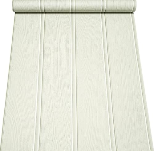 SOPHIE LAURENCE Sage Green Tongue Beadboard Groove Smooth Finish Wallpaper Beaded Wood Panel Wallpaper 3D Effect Feature Wall Bedroom Living Room Nursery Playroom Lounge 10m Roll