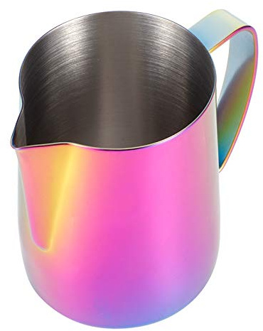 Aramox Pichet à Mousser à café, Tasse à café en Acier Inoxydable 304 350 Ml, Bec Verseur pour Latte Art, Pichet à Lait Multifonction avec Poignée pour Baristas à Domicile et Cafés (350ML)