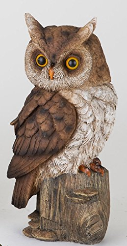 formano Búho decorativo otoñal pintado a mano, realista, 29 cm