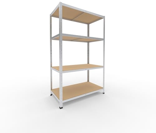 shelfplaza® 180x110x60cm Home Schwerlastregal verzinkt/Metallregal mit 4 Böden/Kellerregal Metall, Garagenregal, Werkstattregal oder Regal Lagerregal/Steckregal Metall mit 175kg Tragkraft
