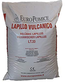 GEOSISM & NATURE - Lapillo vulcanico rosso, 100% naturale, per giardinaggio, drenaggio, pacciamatura, vasi e terrari (3/5 mm, Singolo - 33 lt)