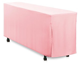 Hans-Textil-Shop Biertischhusse bodenlang Polyester-Weiß / 220x80 cm
