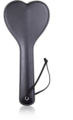 Hanyi Herzform Leder SM Paddel Peitsche Fetisch Flirten Spanking Paddle Sexspielzeug, Schwarz