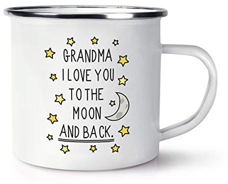 Oma I Love You To The Moon And Back Retro Emaille Becher