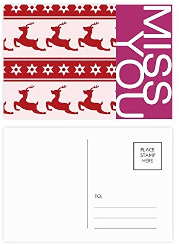 Weihnachts-Elchstern-Postkartenset mit roten Festen, 20 Stück