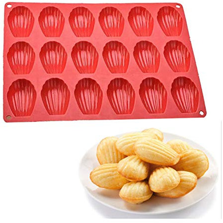 VIONNPPT Madeleine Cookie Form, Seashell Silikon Backform Fondant Formen zum Backen Dekoration, Shell Cookies Chocolate Candy Kuchen Formen antihaftbeschichtet