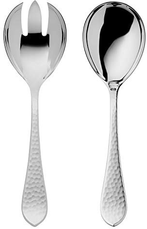 Robbe & Berking Couverts à Salade Martelé, Petits (plaqué Argent Massif 150 g)