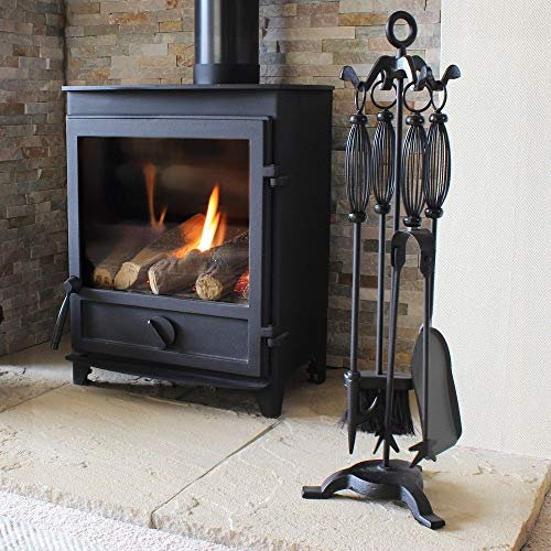 5 Pieces Log Burner Set Fireside Companion Fire Tool Kit Fireplace Accessories