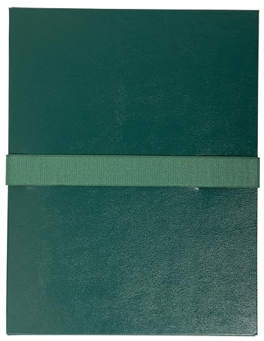 Exacompta - Réf. 633E - Carton de 10 chemises à dos extensible balacron - 1 rabat - fermeture par sangle auto-agrippante/scratch - dimensions 24 x 32 cm - pour documents au format A4 - vert foncé
