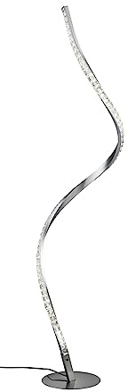 Reality Leuchten LED Stehleuchte Rubin R42021105, Aluminium gebürstet, inkl. 9 Watt LED, Fernbedienung, Dimmer, Farbwechsel
