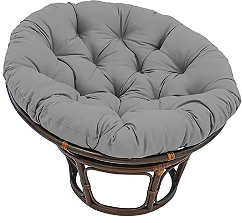 SRHWBF Grau Papasansessel Kissen Hängesessel Kissen Schaukelstuhl Kissen Rund Papasan Ersatzpolster für Indoor Outdoor Garten (NUR Kissen) (Ø70cm/27.5 in)