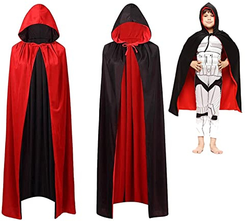 SIMEIXI Capa de disfraz de Halloween, capa con capucha de vampiro (90 cm)