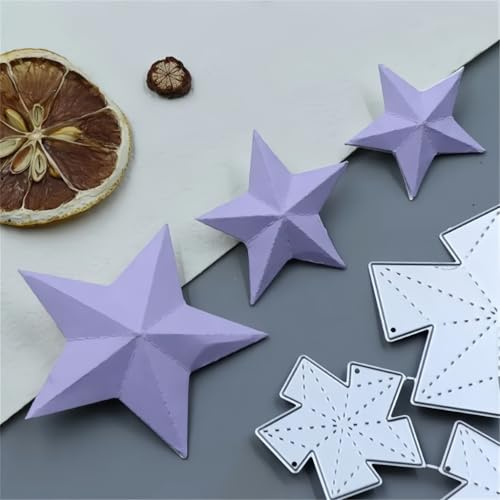 Sredwtk 3D Sterne Stanzschablone Sterne 3D Scrapbooking Prägeschablonen Stanzformen Schablonen Für Scrapbooking Fotopapier Karten Handwerk Prägen DIY Herstellung Fotoalbum Deko