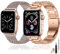baklon Compatible avec Bracelet Apple Watch 42mm 44mm 45mm 49mm en Acier Inoxydable Metal pour Bracelet iWatch Series Ultra2/Ultra/SE2/SE/9 8 7 6 5 4 3 2 1 Rose Or