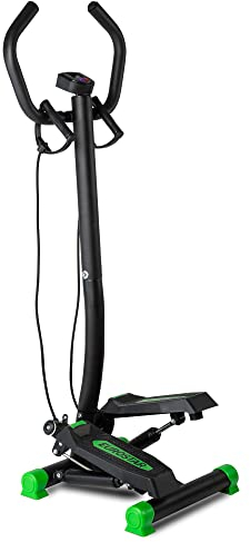 GLOBAL RELAX® | EKA Stepper Twist Appareil Step avec guidons | Entraînement à Domicile | Twister Multifonctionnel | Affichage Commandes | Niveaux Ajustables | Guidons réglables