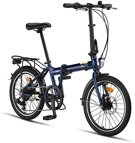 PACTO Four - Hollandrad Hochwertiges Klappfahrrad 27cm Aluminiumrahmen Bike 20 Zoll Aluminiumräder Bicycle, 6 Speed Shimano Gänge Faltrad Klapprad Fahrrad Klappfahrrad Für Erwachsen