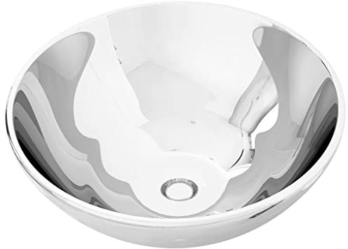 Waschbecken Rund Aufsatzwaschbecken für das Badezimmer und Gäste-WC, Waschschale ohne Hahnloch und ohne Überlauf, Aufsatzbecken Handwaschbecken, 32,5 x 14 cm