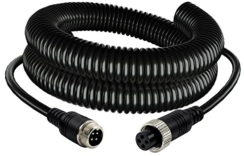 Lonlonty Cámara de visión Trasera de camión 12V CCD IR Cámara de Respaldo de visión Nocturna con Cable de 5 m y 4 Pines para autobús Camión Coche