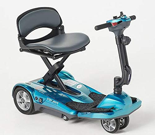 EV Rider Transport AF Plus - Compact Lightweight Automatic Folding Mobility Scooter - Airline Approved - 49 lbs Total (Blue)