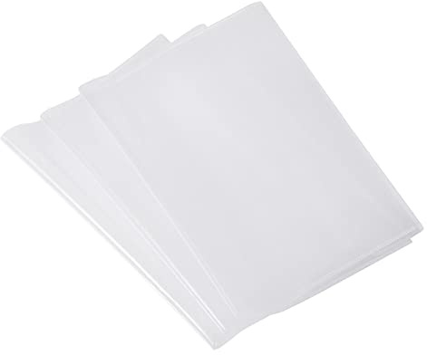 PATIKIL 5.1x7.5 Clear Book Cover, 10 Pcs PP Adjustable Textbook Protector with Adhesive Tape Against Water Oil Dust Scratches for Office Work, Transparent