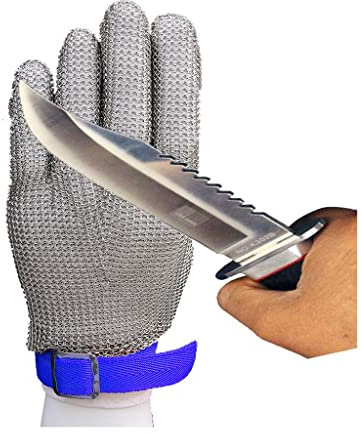 Anti Cutting Gloves Metal Cut Resistant Chain Mail Gloves, Safety Gloves For Butchers Protective Gloves, Soft And Flexible (Size : A pack of one/XL)