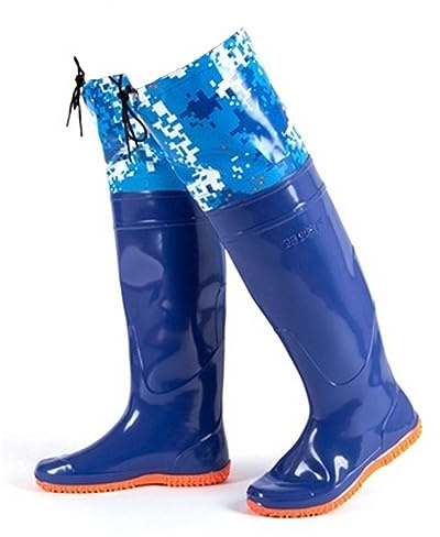 Bottes de pêche Wader de Hanche en PVC adulte-60 cm, Bottes de Hanche de Chasse de pêche imperméables et antidérapantes, Bottes de Plantation de semis