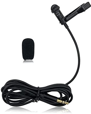 PDEEY Lav Mic for GoPro Hero 9 10 11 Media Mod Action Camera - 3.5mm External Microphone, Lapel Clip, Wearable, Omnidirectional