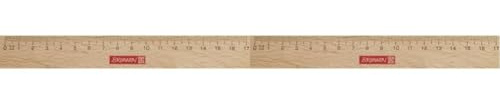 Brunnen 104974017 Lineal/Holzlineal (für Schule und Büro 17 cm, Buchenholz mit Metalleinlage) (Packung mit 2)