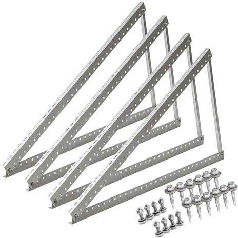 Universal Balkonkraftwerk Halterung Set für Solarpanels und Solarmodule 114cm Robuste Wand und Flachdachmontage, 19% MwSt.Wetterbeständig, 2 Paar, Ideal für PV Module, Einfache Befestigung & Langlebig