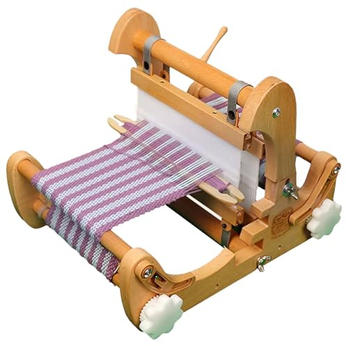 XGHDPBM Tisch-Handwebmaschine, Holzwebstuhl for mehrere Handwerksarbeiten, DIY-Handstrick-Web-Strickmaschine, Webbreite 20 cm, einstellbare Dichte, for Uni, Jacquard