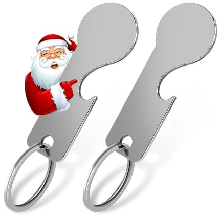 Caddy Jeton en Acier Inoxydable - 2 Set - Caddy Jeton Amovible Porte Clef - Peut Servir de Décapsuleur