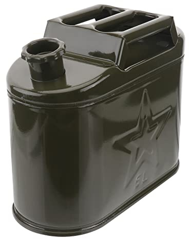 Mobestech Barril de Gasolina de Hierro Verde Portátil de 5L Fácil de Limpiar para Almacenamiento y Transporte Seguro en Automóvil