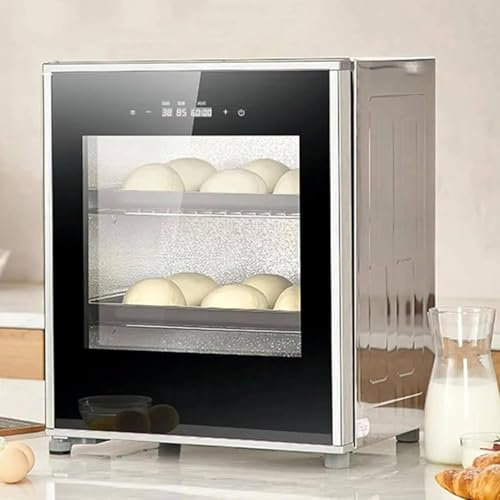 YANGYMM Fermenteur de Pain Professionnel, 40L Etuve à PâTe Machine à Fermentation avec 2 Couches, 20-50℃ ContrôLe de TempéRature L'Humidité, Panneau Tactile Intelligent pour RéChauffeur D'Aliments