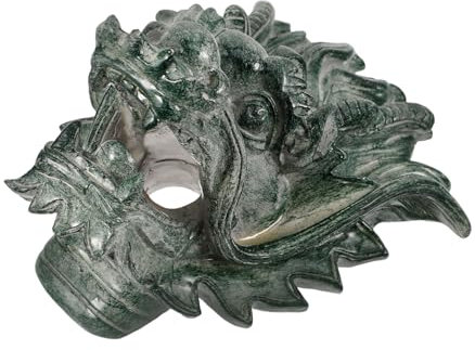 ADOCARN Drachenkopf Wandbrunnen Gartenbrunnen Steckbrunnen Gartenornament Mit Harz Outdoor Villa Wasserspiel Deko Dekorativer Wasserhahn Mit Elegantem Wasserausfluss