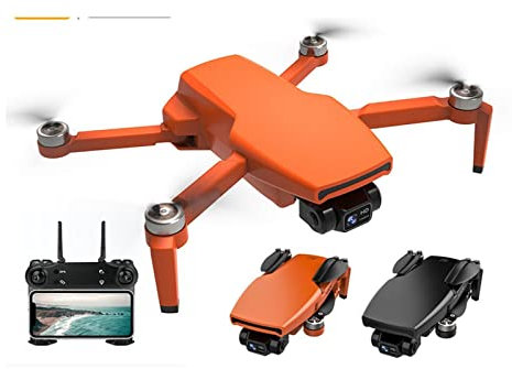 Drone Två- Gimbal Kamera Drone GPS 5G WiFi 4K Mini Quadrocopter Professionell Borstlös Motor Dual Cam RC Drone (Färg : Orange 1B FB Storlek: 1) (Orange 2B Väska 1)