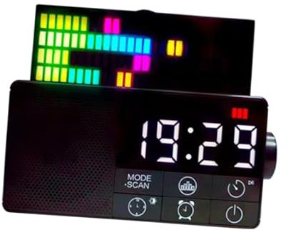 KONTONTY Wecker Mit Lautsprecher Und Fm-Radio Für Schlafzimmer Kabellose Wiedergabe USB-aux-in-Funktion Retro-Design Schlummerfunktion