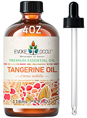 EVOKE OCCU Ätherisches Mandarinenöl für Diffusoren, Haut und Massagen | Erfrischender Duft für DIY-Projekte, Parfüm, Kerzen und Seifenherstellung, geeignet für Zuhause – 4 fl oz / 118 mL