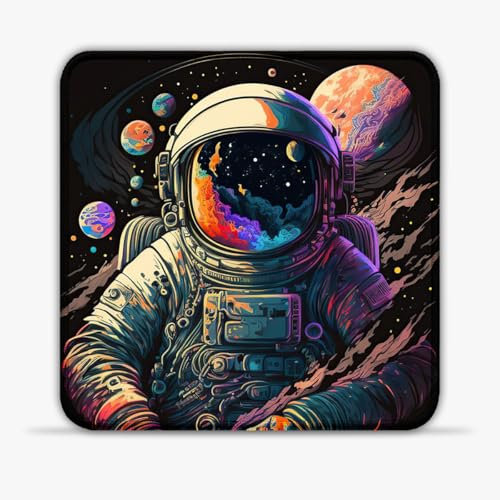 Tapis Souris Jeu Portable Neon Astronaut (30X30) CM 11.81(in) Tapis Souris Jeu Tapis Souris d'ordinateur résistant à la Chaleur avec pour Souris Laser/Optique