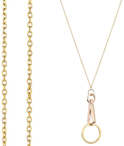 LEGENTLISUR Cordon Tour de Cou en Acier Inoxydable Infirmière Professeurs Porte Clef Cordon Badge Personnalisable pour Femmes Hommes Cadeaux de Voyage au Bureau