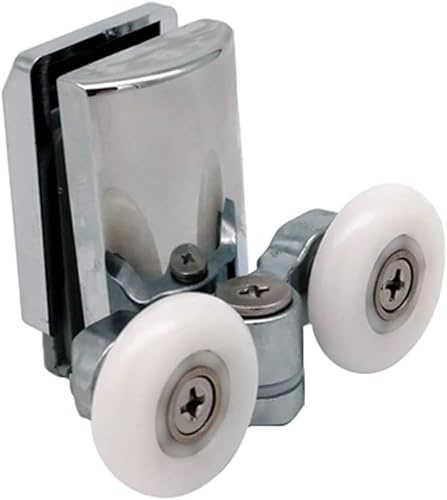 Lot de 2 roulettes doubles pour porte de douche en alliage de zinc - Haut et bas (8-10 mm) (roue inférieure (23 mm) - 2 pièces