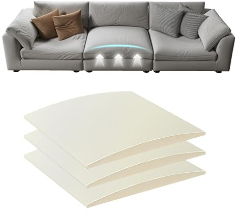 N NOORDENIYA Soporte de cojín de sofá para asiento caído, soporte de sofá de espuma de alta densidad de repuesto para muebles, soporte curvado para debajo de los cojines, color beige, juego de 3