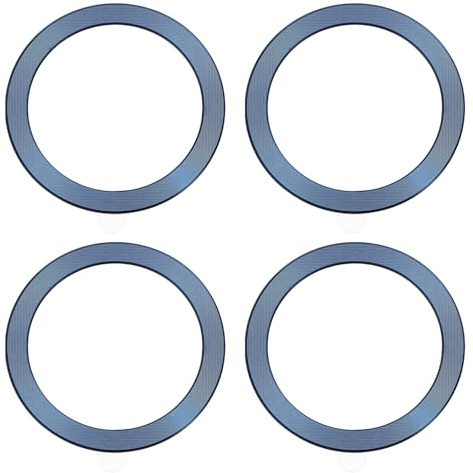 sourcing map Universal Metal Ring Sticker Wireless Magnetic Charger Magnet Ring Stickers 56x1 Mm(ODxT) for Phone Case for All Cellphones, 4 Pack, Blue