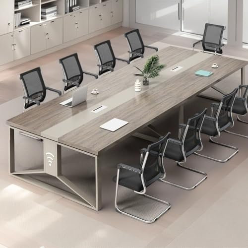 Konplfdzn Konferenztisch for 2–8 Personen, moderner Konferenztisch, Computertisch, bootförmiger Besprechungstisch for den Unterricht, Seminarraum [ohne Stühle](Wax Wood,94.4 * 47.2 * 29.5inch)