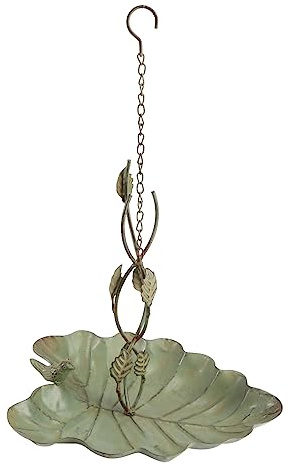VICASKY 1 mangeoire en fer forgé pour jardin en forme de feuille rétro durable et sûre pour les oiseaux à suspendre Décoration de jardin