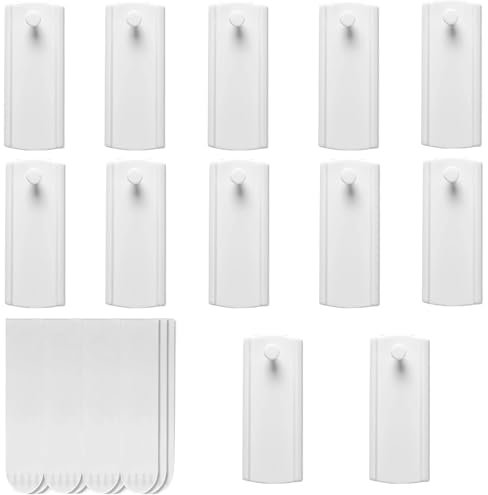 RNXSIB Clavos adhesivos para marcos de fotos, 12 unidades, 2,7 x 7,5 cm, color blanco, ideal para dormitorio, apartamento, hogar y oficina, fijación sin daños