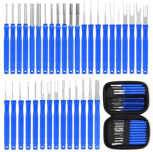 TYBYBB 36 Stück Auspinwerkzeug Auto Pin Entriegelungswerkzeug Terminal Entfernung Auspinnwerkzeug Werkzeugsatz Auszieher Kfz Stecker Auspinwerkzeug Pinning Removal Tool Kit Auspin Werkzeug Set