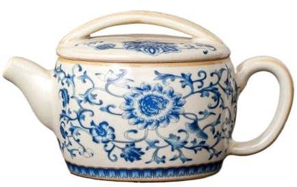 Bouilloire À Thé Service À Thé Kung Fu For Une Personne, Théière En Céramique Bleue Et Blanche Avec Un Seul Pot Infuseur À Thé